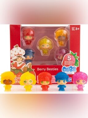 NEW Strawberry Shortcake Berry Besties Glitter Mini-Figure 5-Pack Collector Set